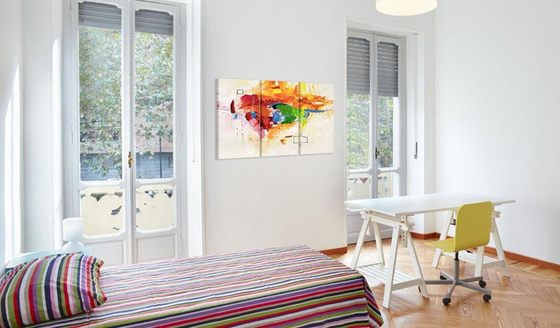 Abstract Canvas Wall Art - The Parrot