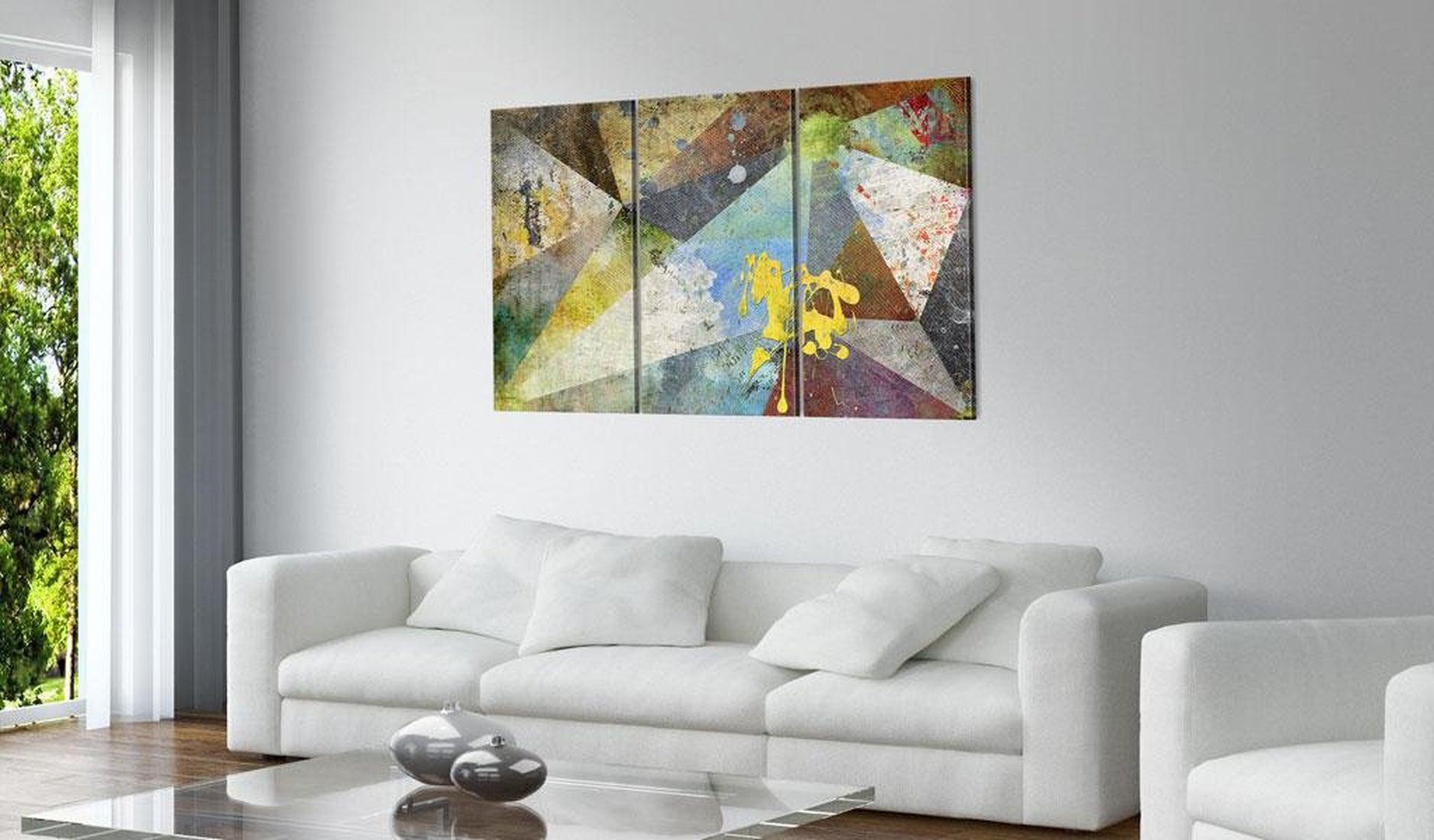 Abstract Canvas Wall Art - Triangle Composition