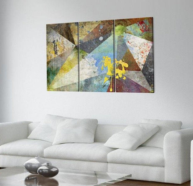 Abstract Canvas Wall Art - Triangle Composition