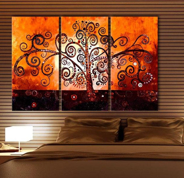 Abstract Canvas Wall Art - Tree Inspired By Gustav Klimt