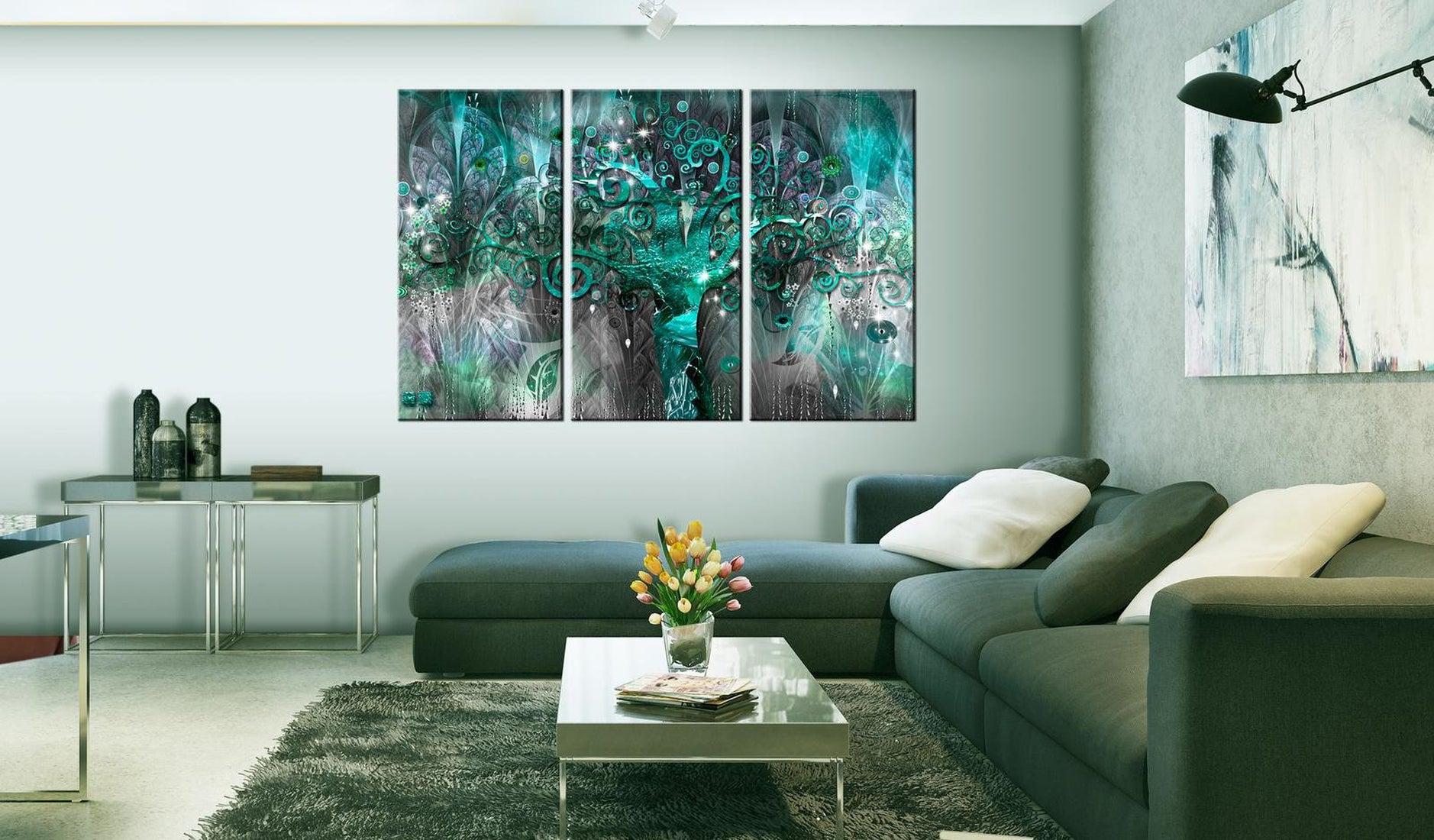 Abstract Canvas Wall Art - Tree Of The Future 3 Piece