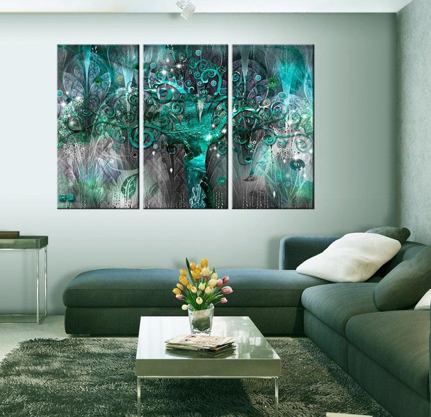 Abstract Canvas Wall Art - Tree Of The Future 3 Piece