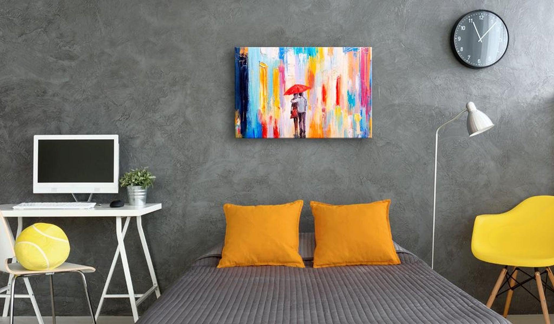 Abstract Canvas Wall Art - Under The Love Umbrella