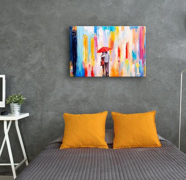 Abstract Canvas Wall Art - Under The Love Umbrella