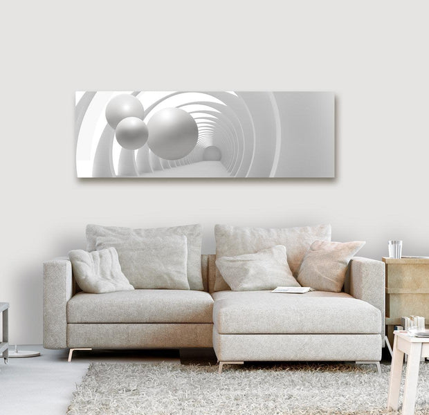 Abstract Canvas Wall Art - White Tunnel Narrow