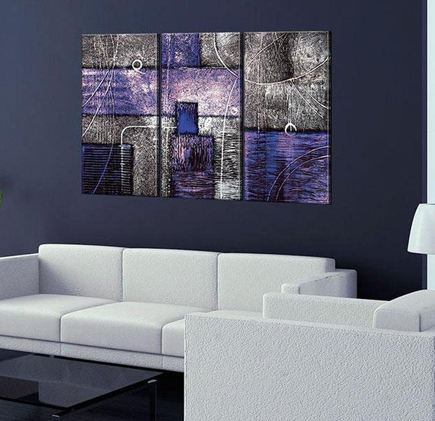 Abstract Canvas Wall Art - Blueberry Fantasy