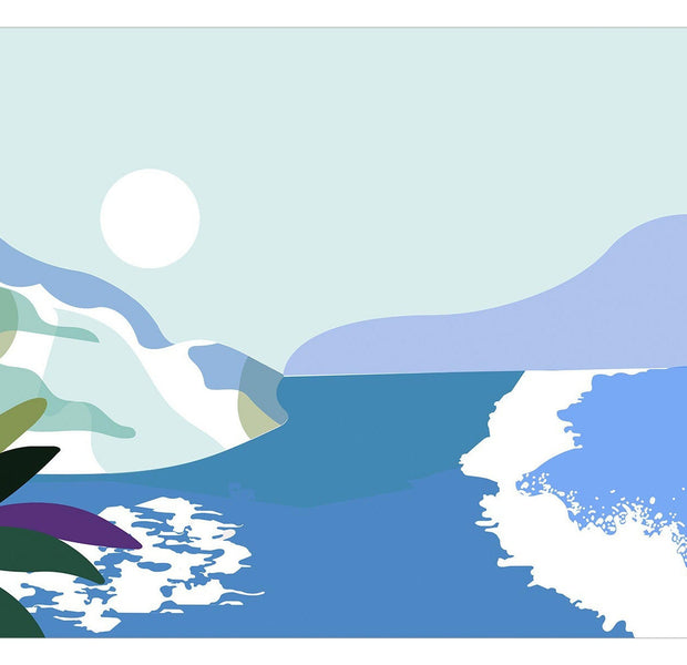 Abstract Wallpaper Wall Mural - Modern Sea & Mountains