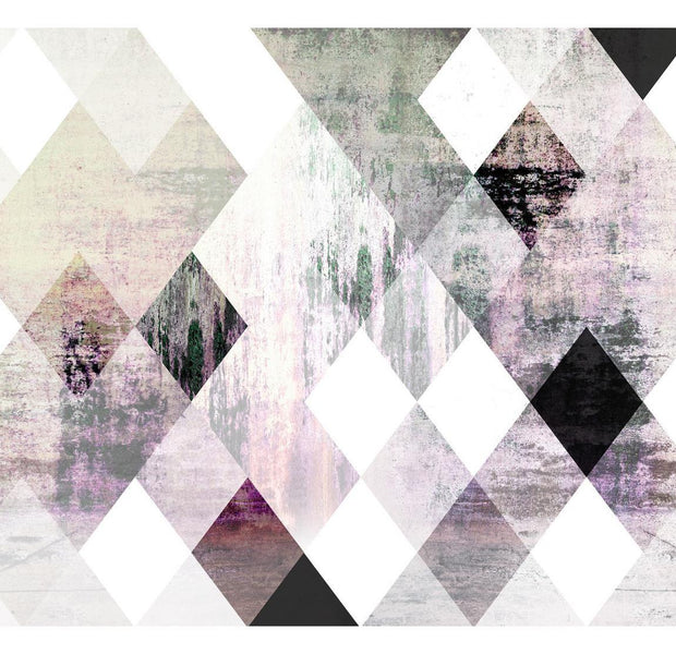 Abstract Wallpaper Wall Mural - Rhombic Chessboard Pink