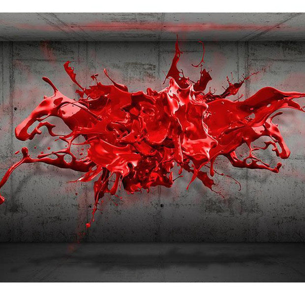 Abstract Wallpaper Wall Mural - Red Ink Blot