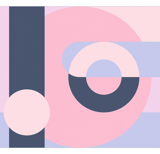 Abstract Wallpaper Wall Mural - Geometric Wreath Pink