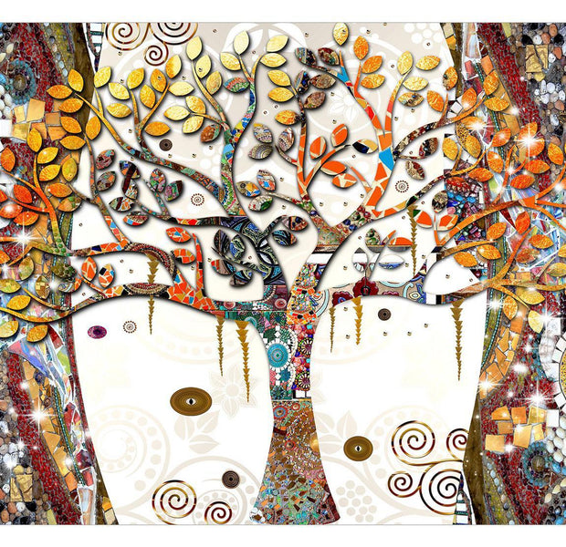 Abstract Wallpaper Wall Mural - Decorated Tree