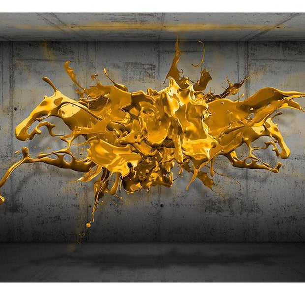 Abstract Wallpaper Wall Mural - Golden Yellow Splash