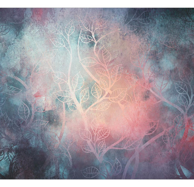 Abstract Wallpaper Wall Mural - Pink Blue Jungle