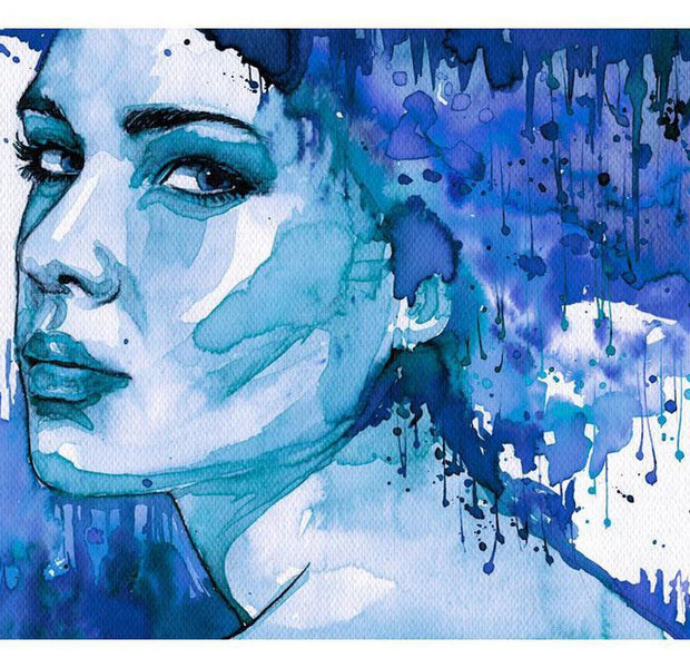 Abstract Wallpaper Wall Mural - Lady In Blue