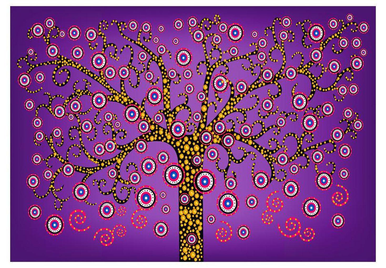 Abstract Wallpaper Wall Mural - The Magic Tree Purple