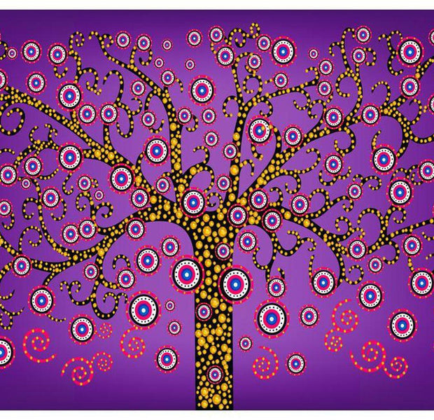 Abstract Wallpaper Wall Mural - The Magic Tree Purple