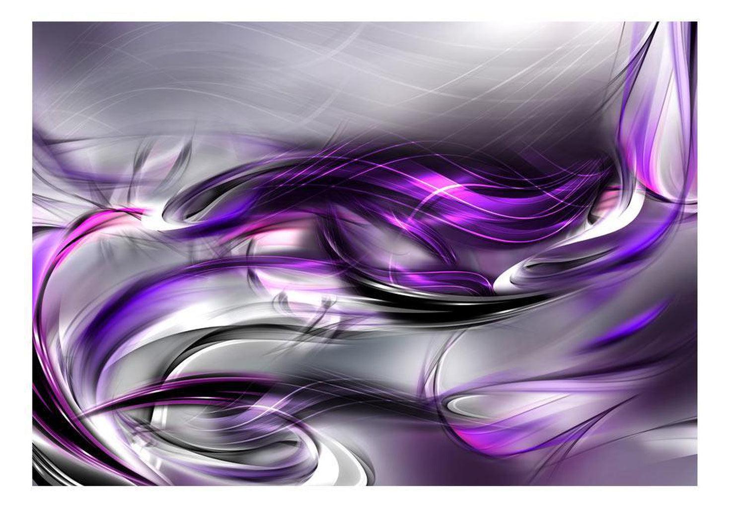 Abstract Wallpaper Wall Mural - Purple Swirls