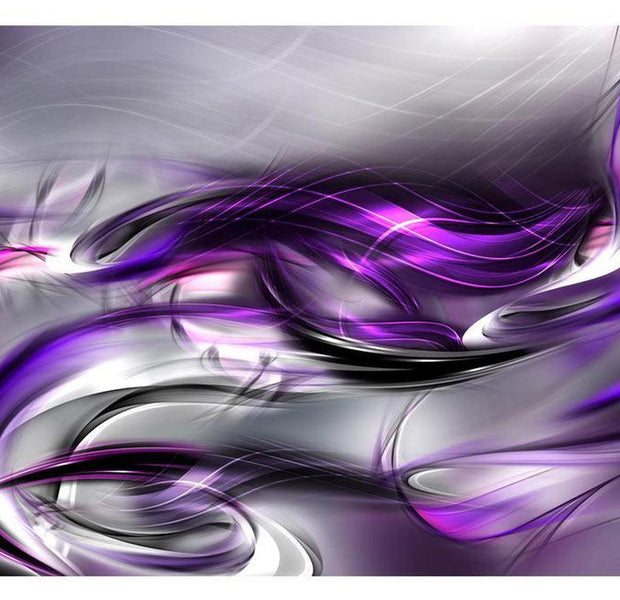 Abstract Wallpaper Wall Mural - Purple Swirls