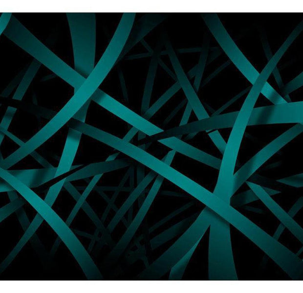 Abstract Wallpaper Wall Mural - Dark Green Lines