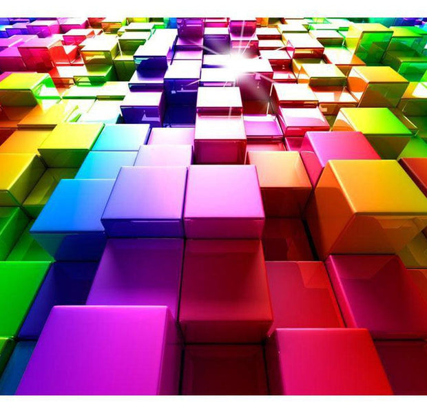 Abstract Wallpaper Wall Mural - Colored Cubes