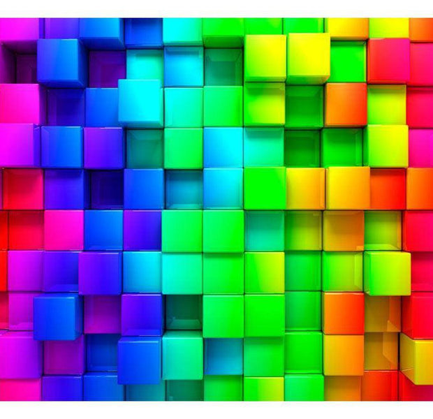 Abstract Wallpaper Wall Mural - Colourful Cubes