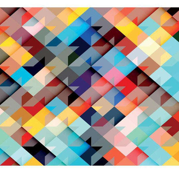 Abstract Wallpaper Wall Mural - Colorful Patchwork