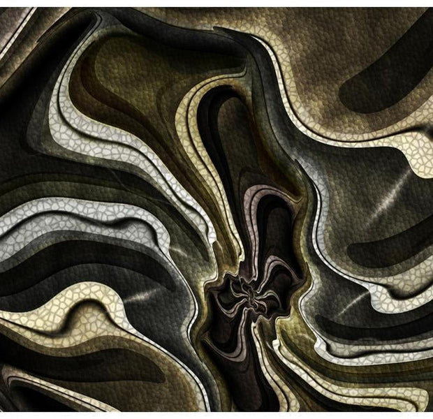 Abstract Wallpaper Wall Mural - Green Brown Fractal