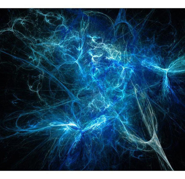 Abstract Wallpaper Wall Mural - Blue Lightning Bolts