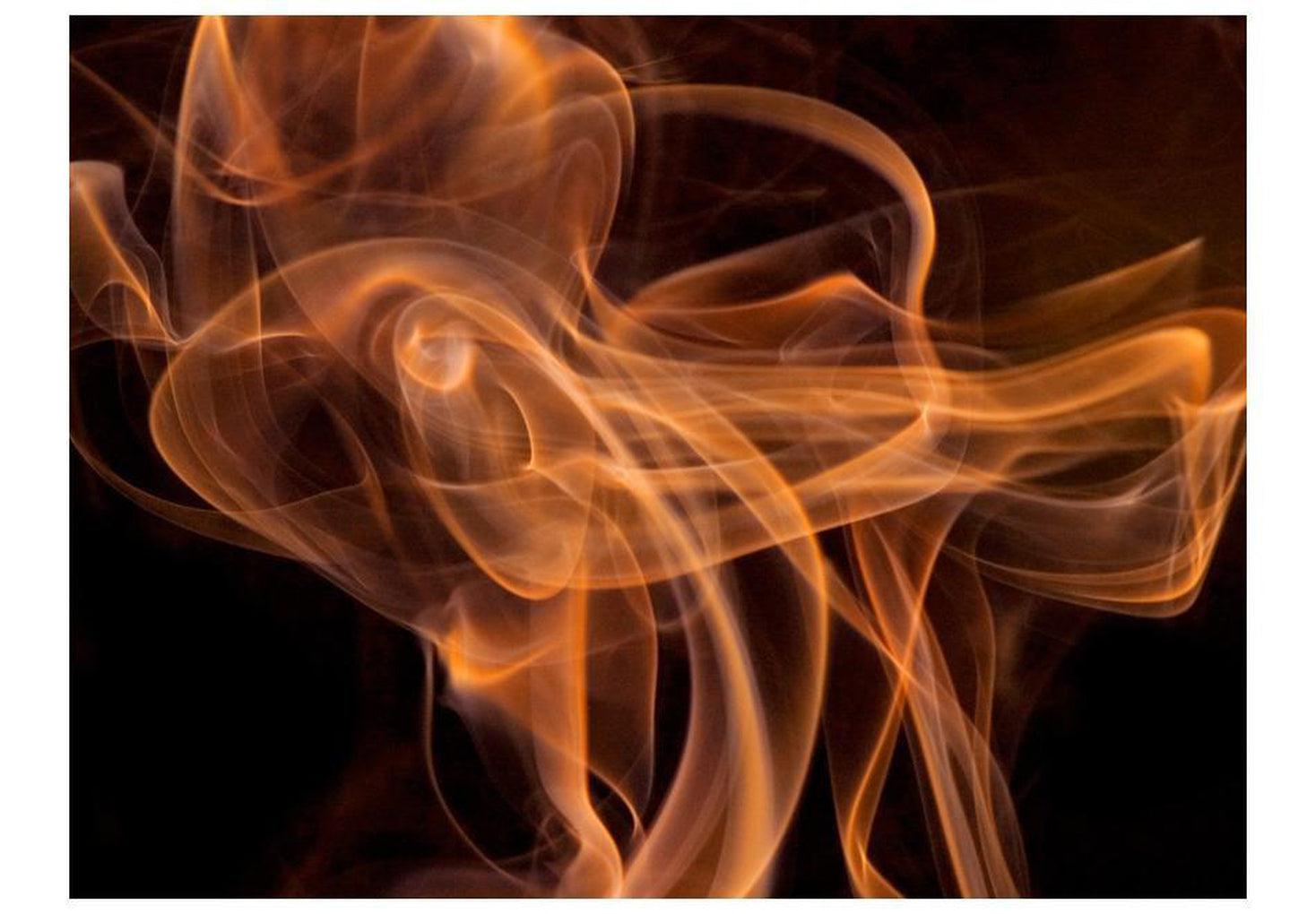 Abstract Wallpaper Wall Mural - Orange Smoke Art