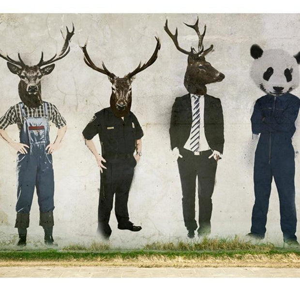 Abstract Wallpaper Wall Mural - Man Versus Animal