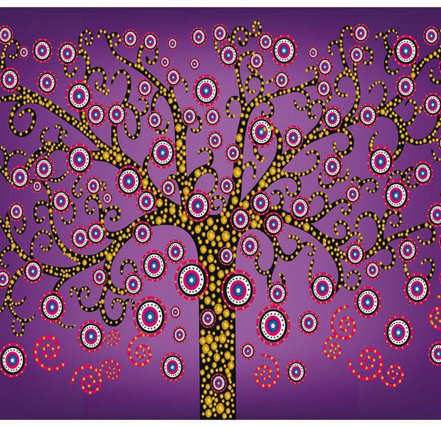 Abstract Wallpaper Wall Mural - Fantasy Tree Violet