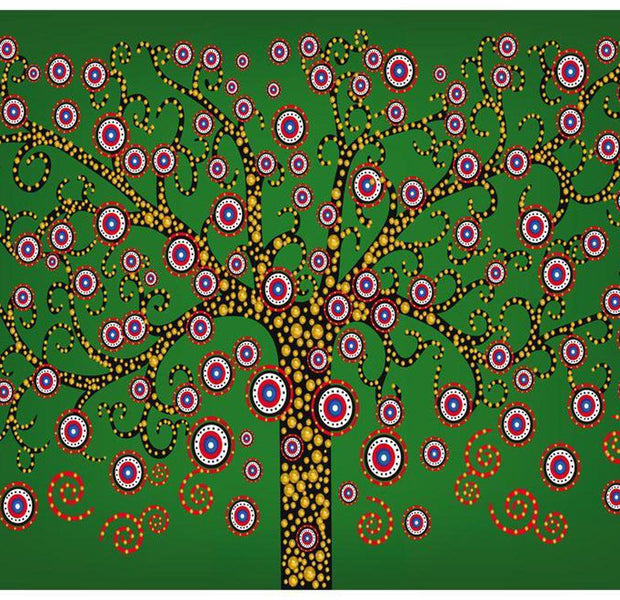 Abstract Wallpaper Wall Mural - Fantasy Tree Green