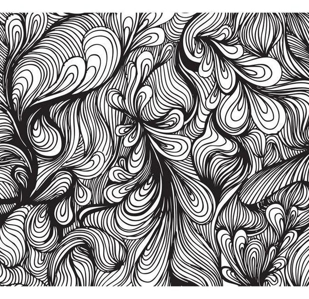 Abstract Wallpaper Wall Mural - Black And White Retro Lines