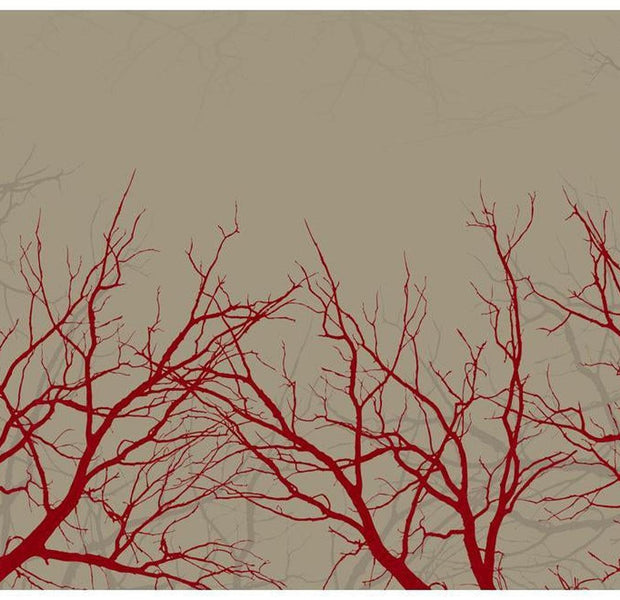 Abstract Wallpaper Wall Mural - Red Branches