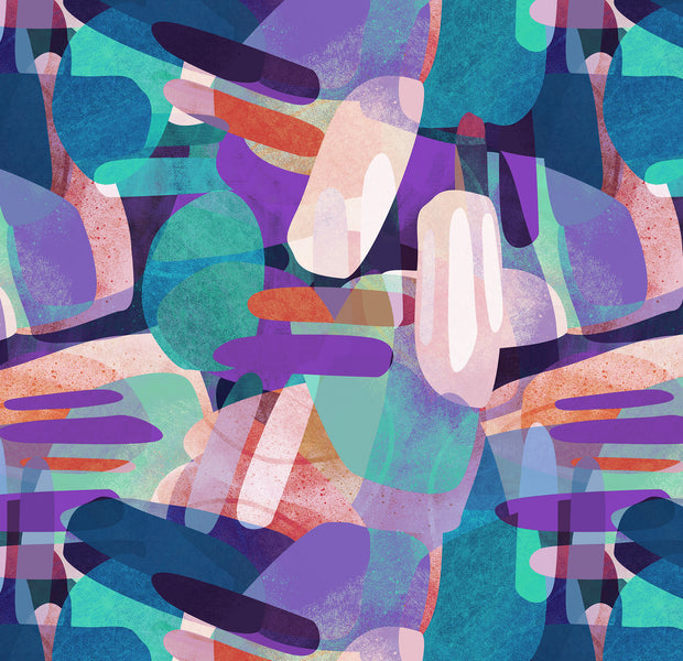 Premium Wallpaper Wall Mural - Random Shapes Turquoise