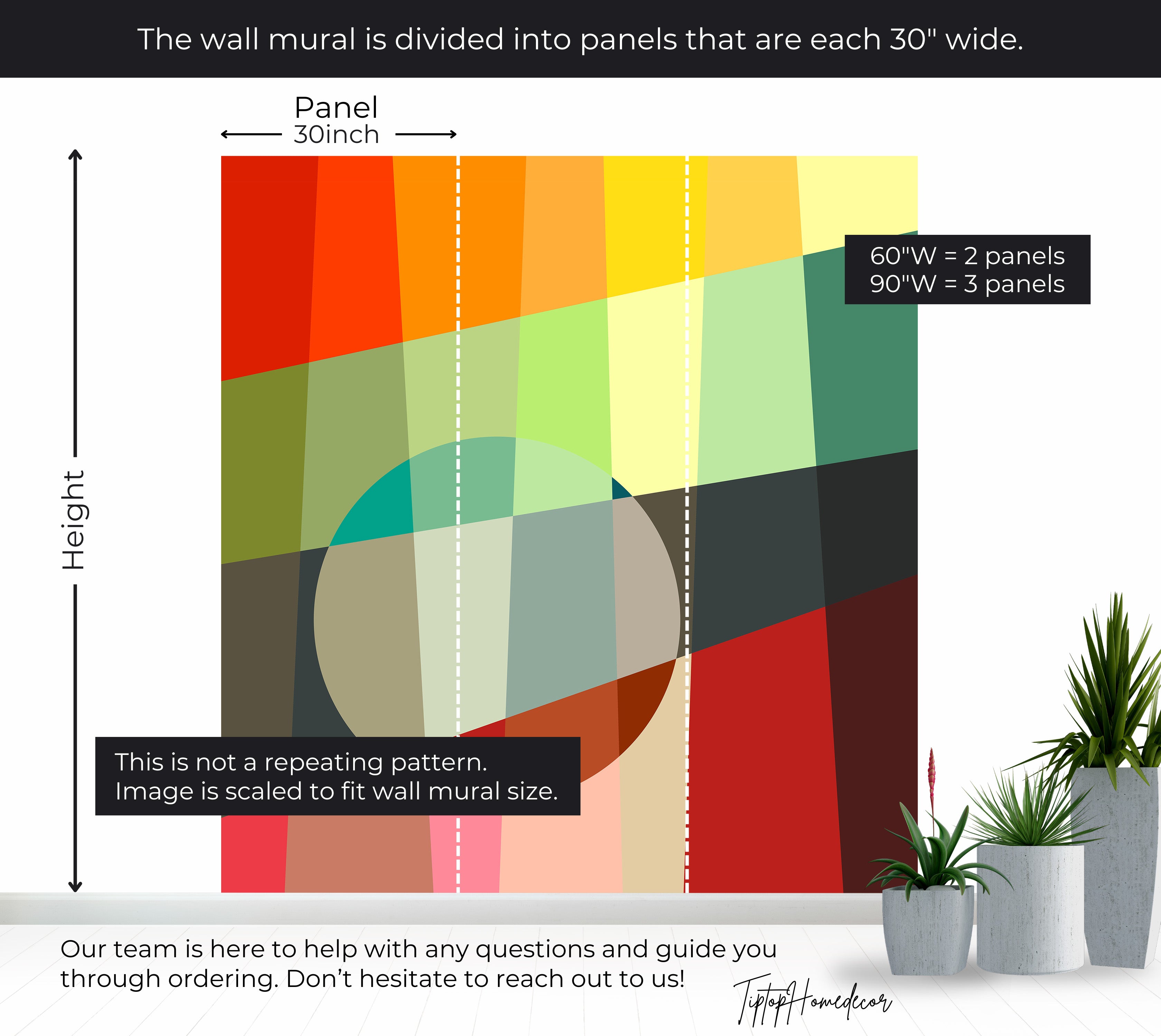 Premium Wallpaper Wall Mural - Colorful Geometric Bauhaus