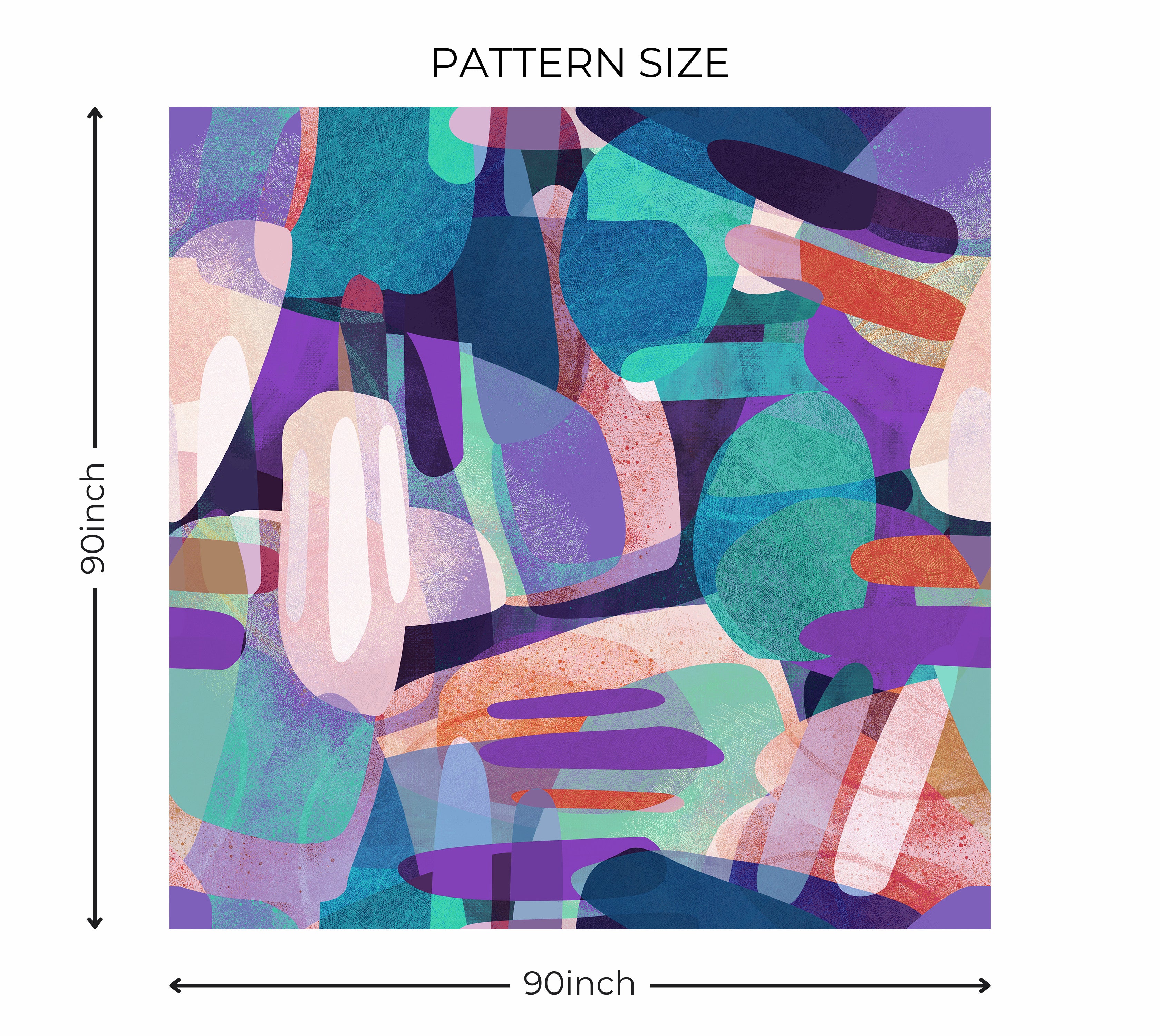 Premium Wallpaper Wall Mural - Random Shapes Turquoise