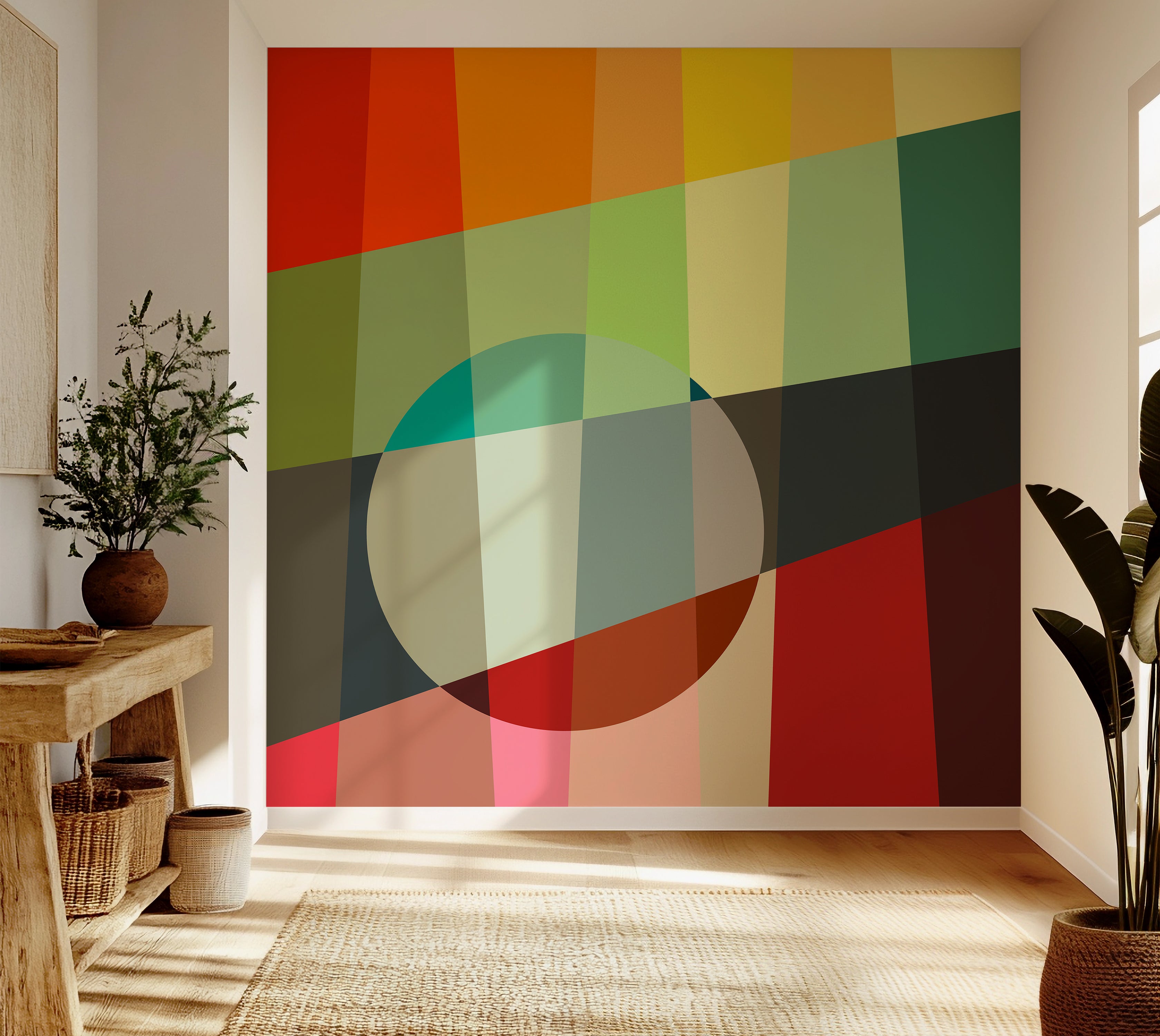 Premium Wallpaper Wall Mural - Colorful Geometric Bauhaus