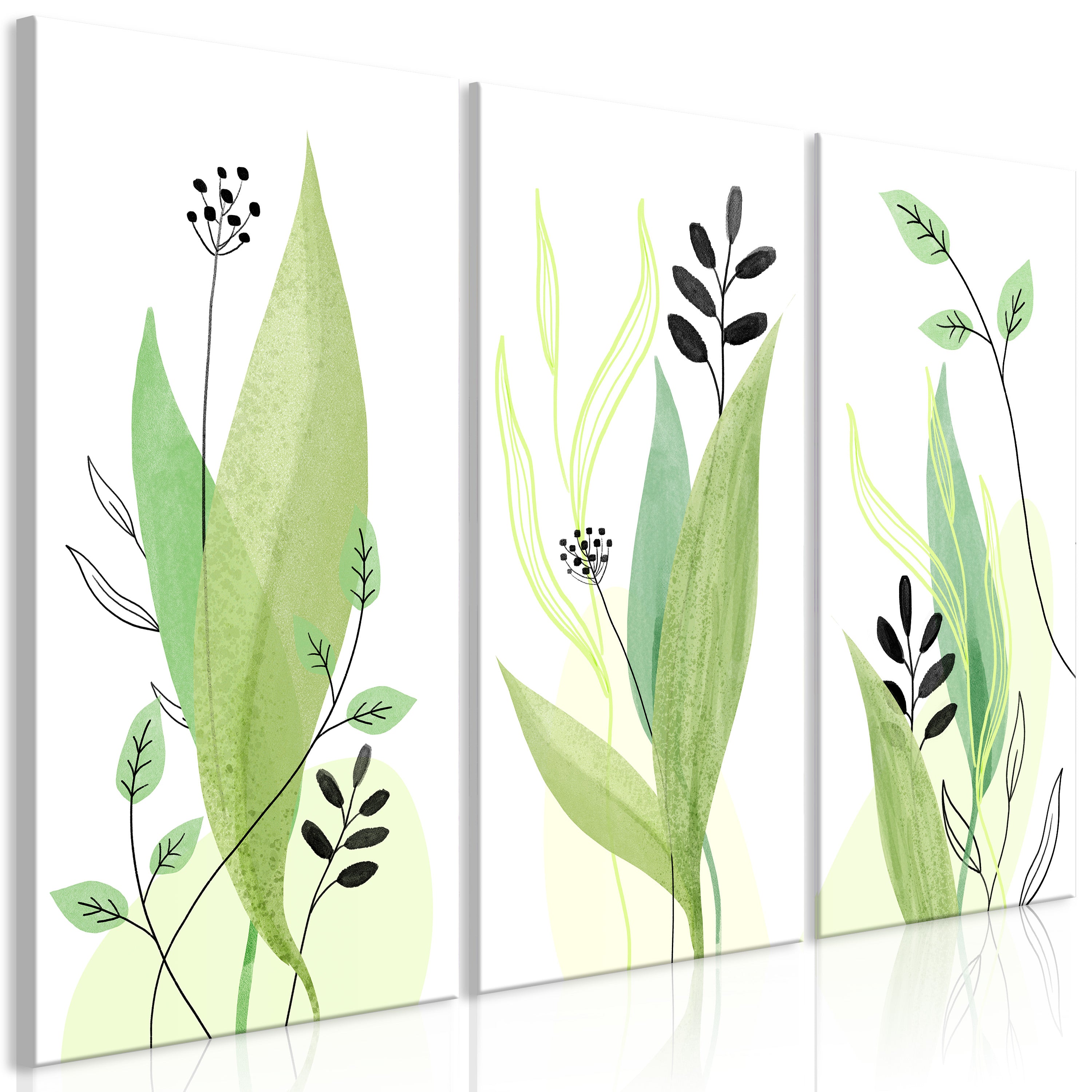 Botanical Canvas Wall Art - Green Day - 3 Pieces