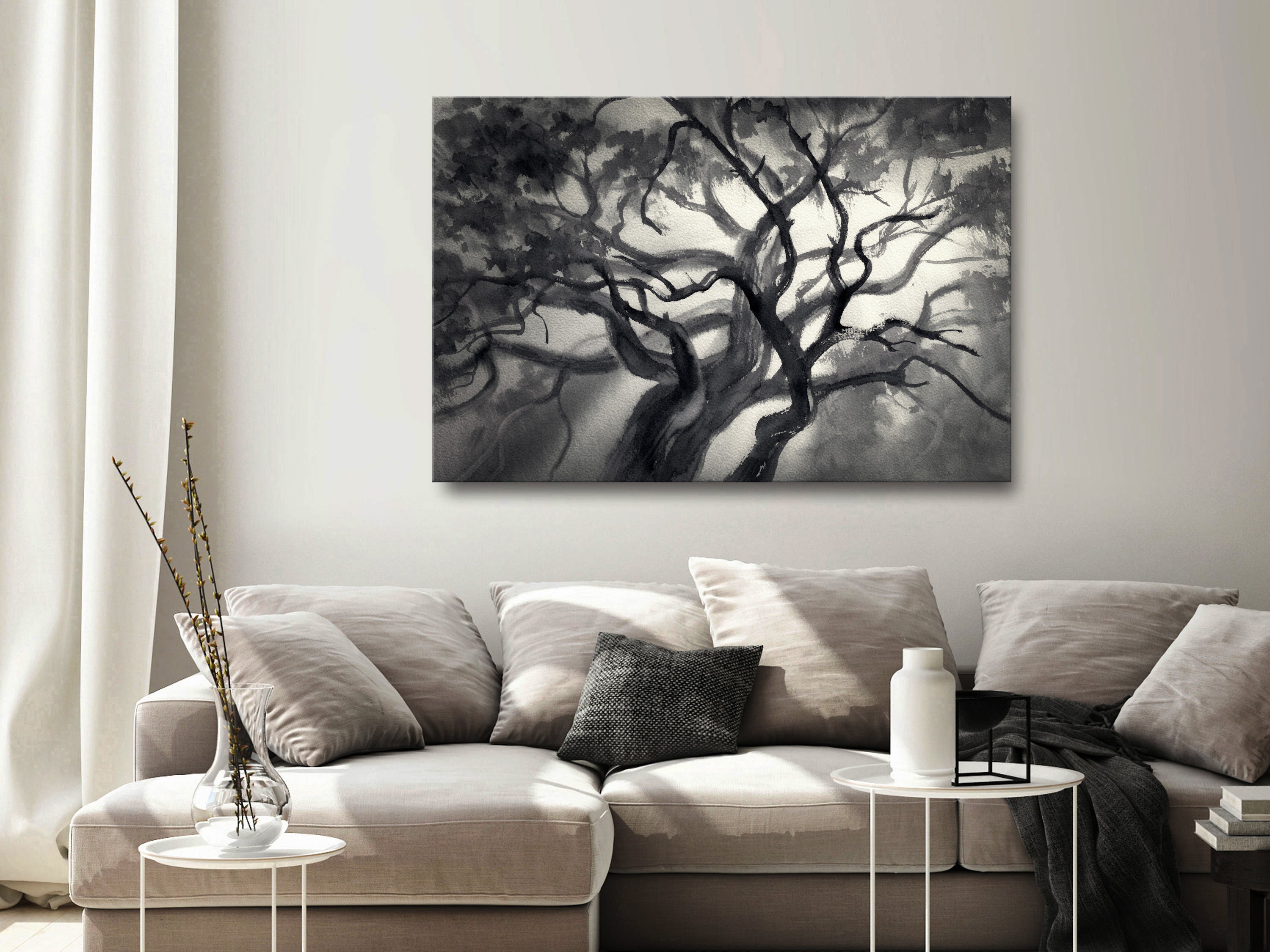 Landscape Canvas Wall Art - Lighted Branches