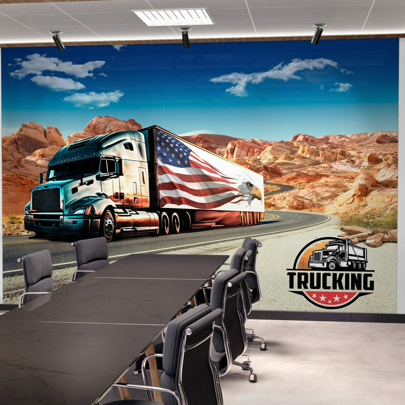 Americana Wallpaper Wall Mural - Eagle Truck-Tiptophomedecor