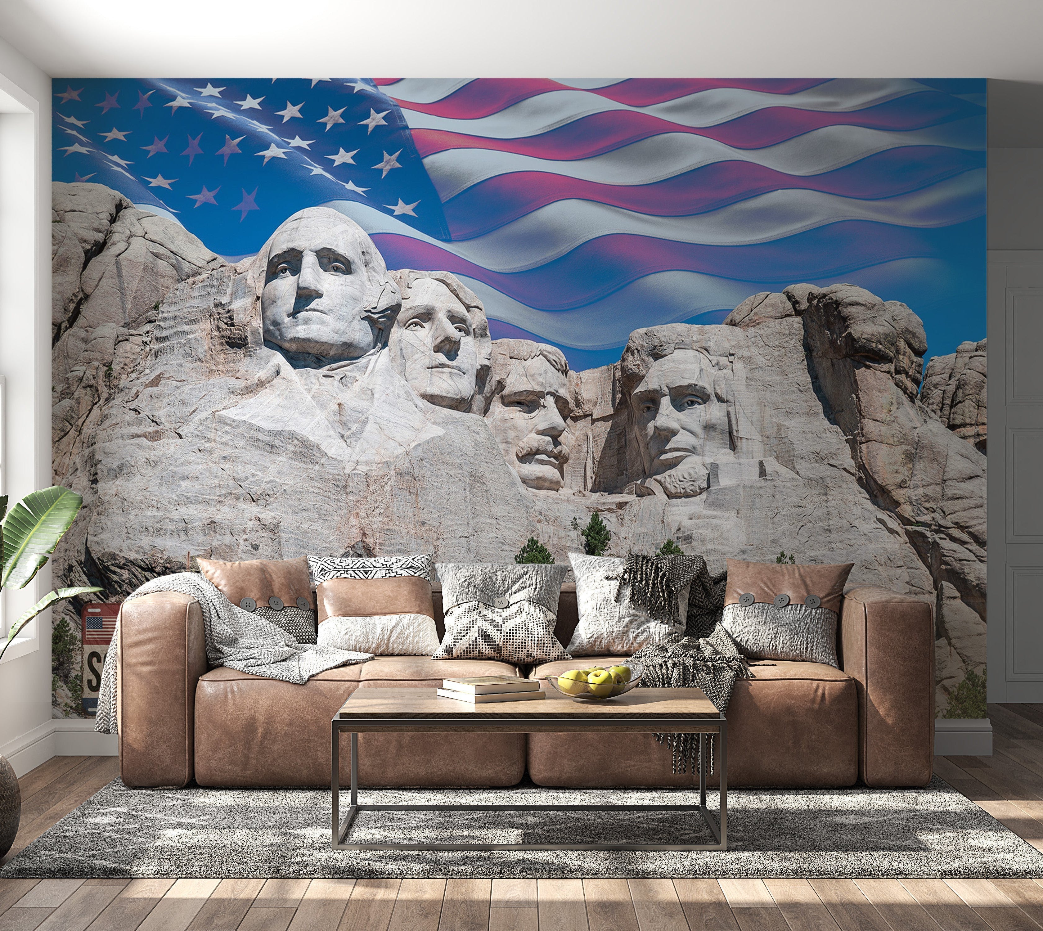 Americana Wallpaper Wall Mural - Mount Rushmore-Tiptophomedecor