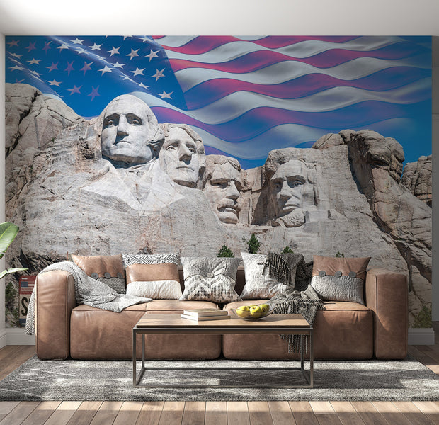 Americana Wallpaper Wall Mural - Mount Rushmore-Tiptophomedecor