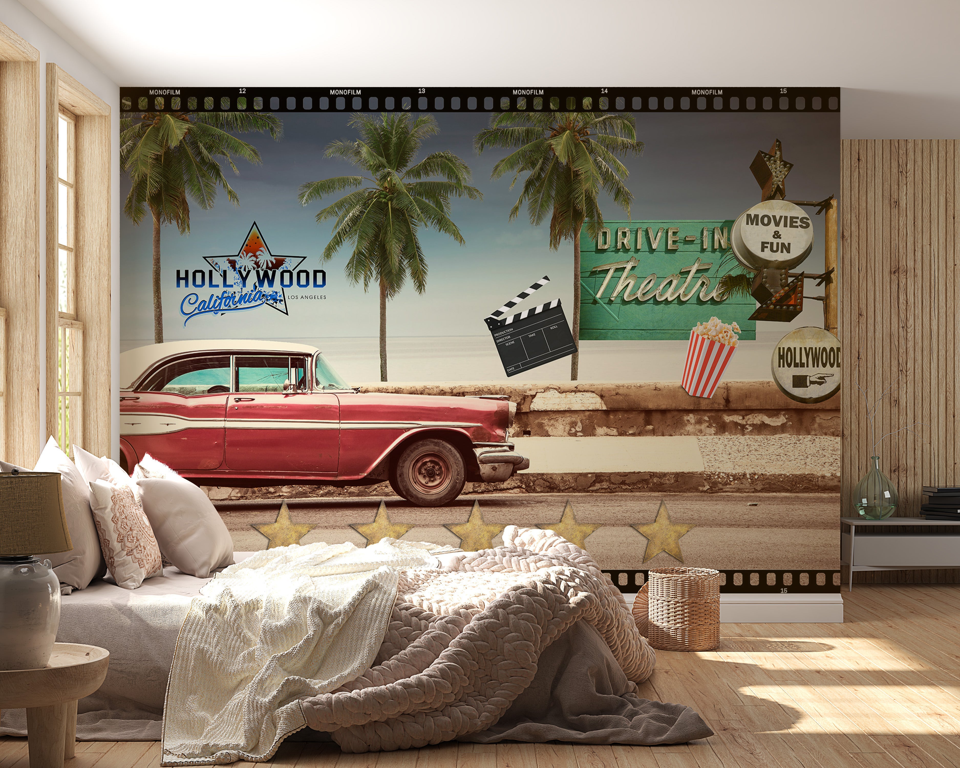 Americana Wallpaper Wall Mural - On the Road to Hollywood-Tiptophomedecor