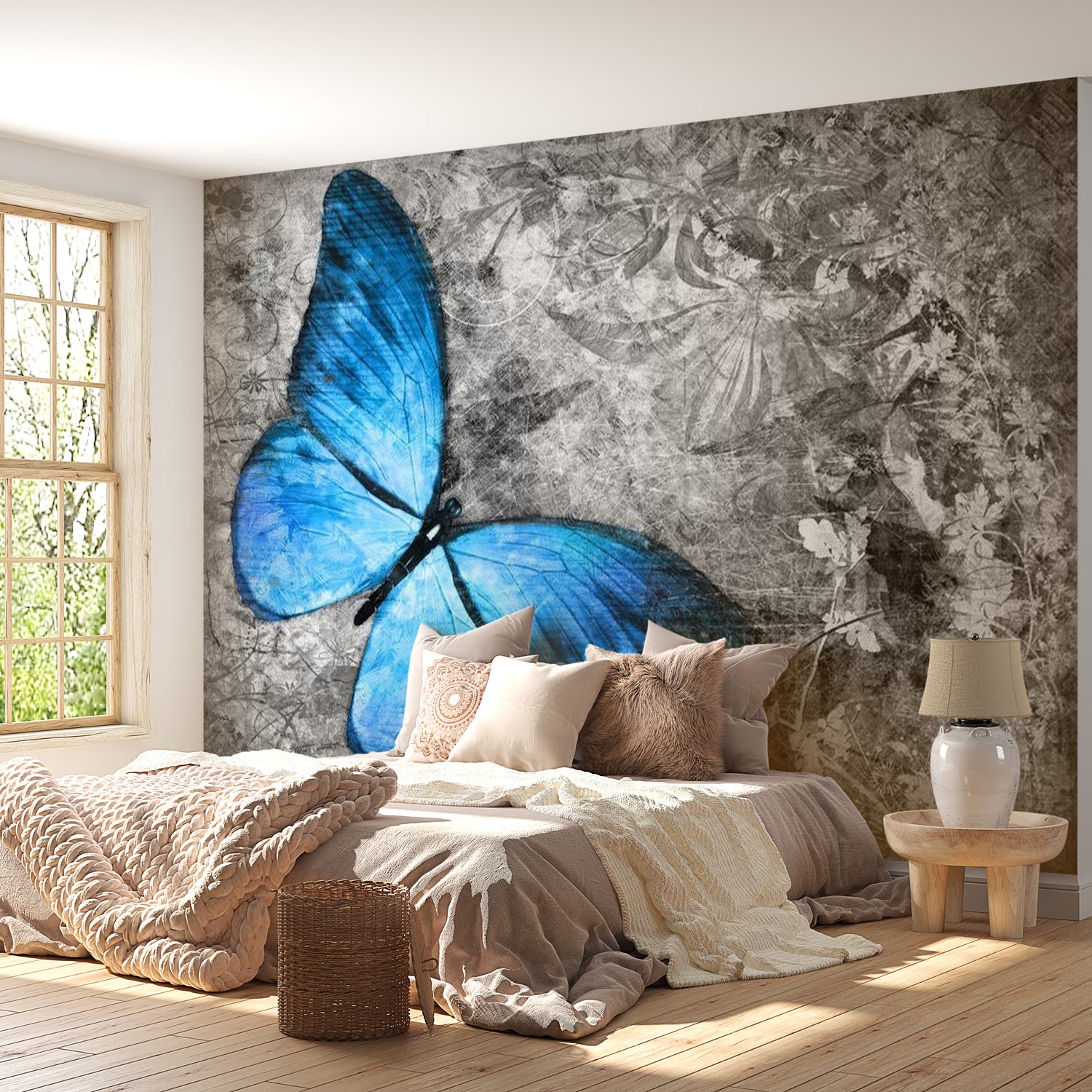 Animal Wallpaper Wall Mural - Blue Butterfly