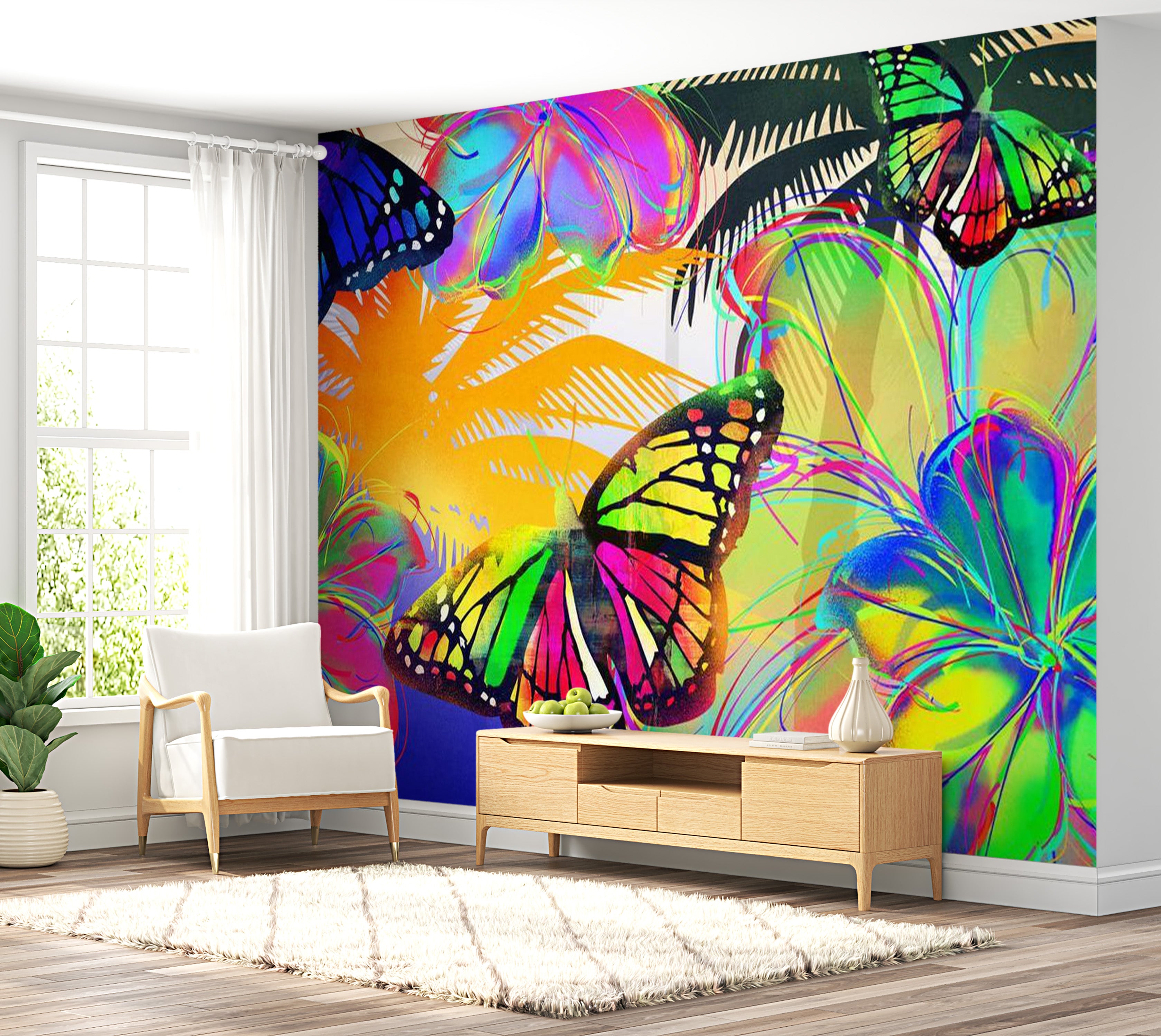 Animal Wallpaper Wall Mural - Modern Butterfly Art