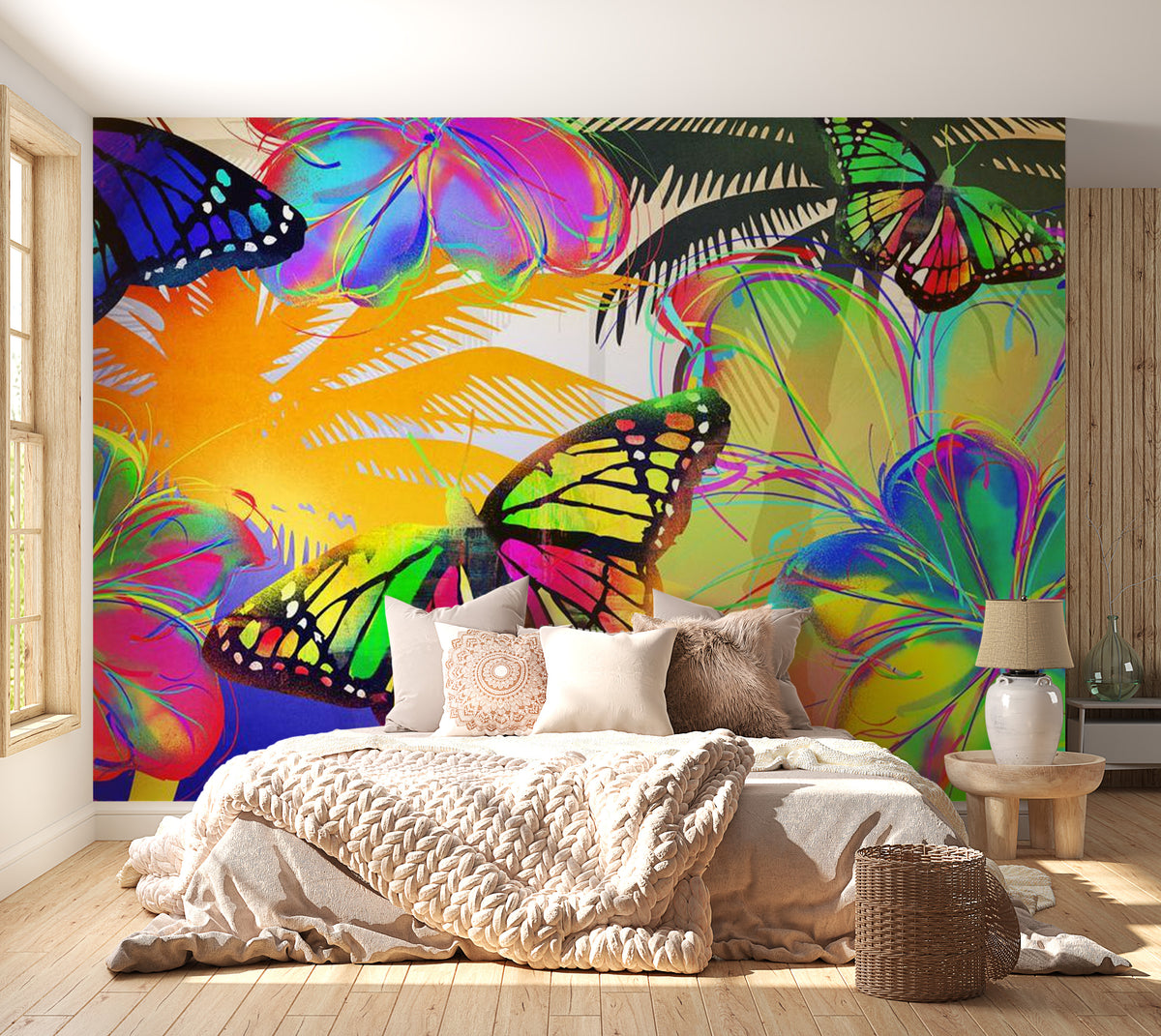 Animal Wallpaper Wall Mural - Modern Butterfly Art – Tiptophomedecor