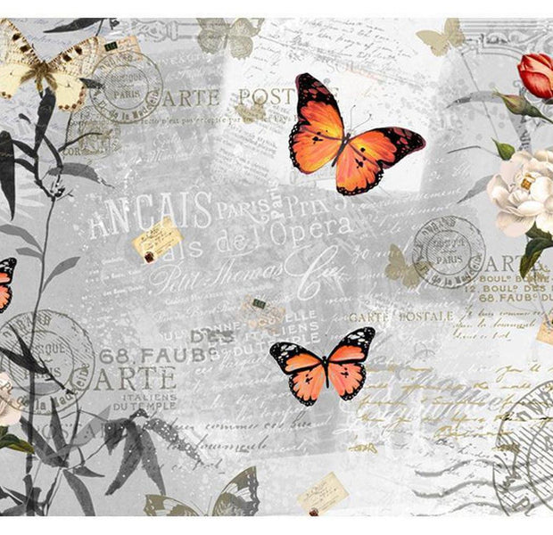 Animal Wallpaper Wall Mural - Butterfly Letter