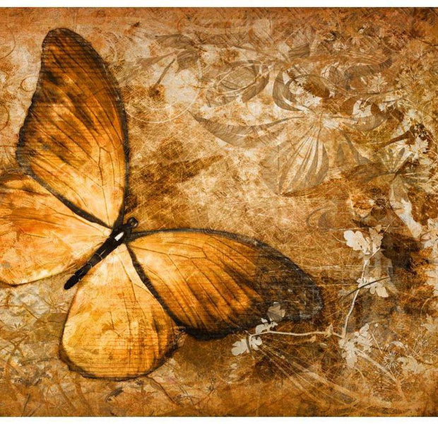 Animal Wallpaper Wall Mural - Butterfly In Sepia