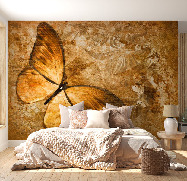 Animal Wallpaper Wall Mural - Butterfly In Sepia